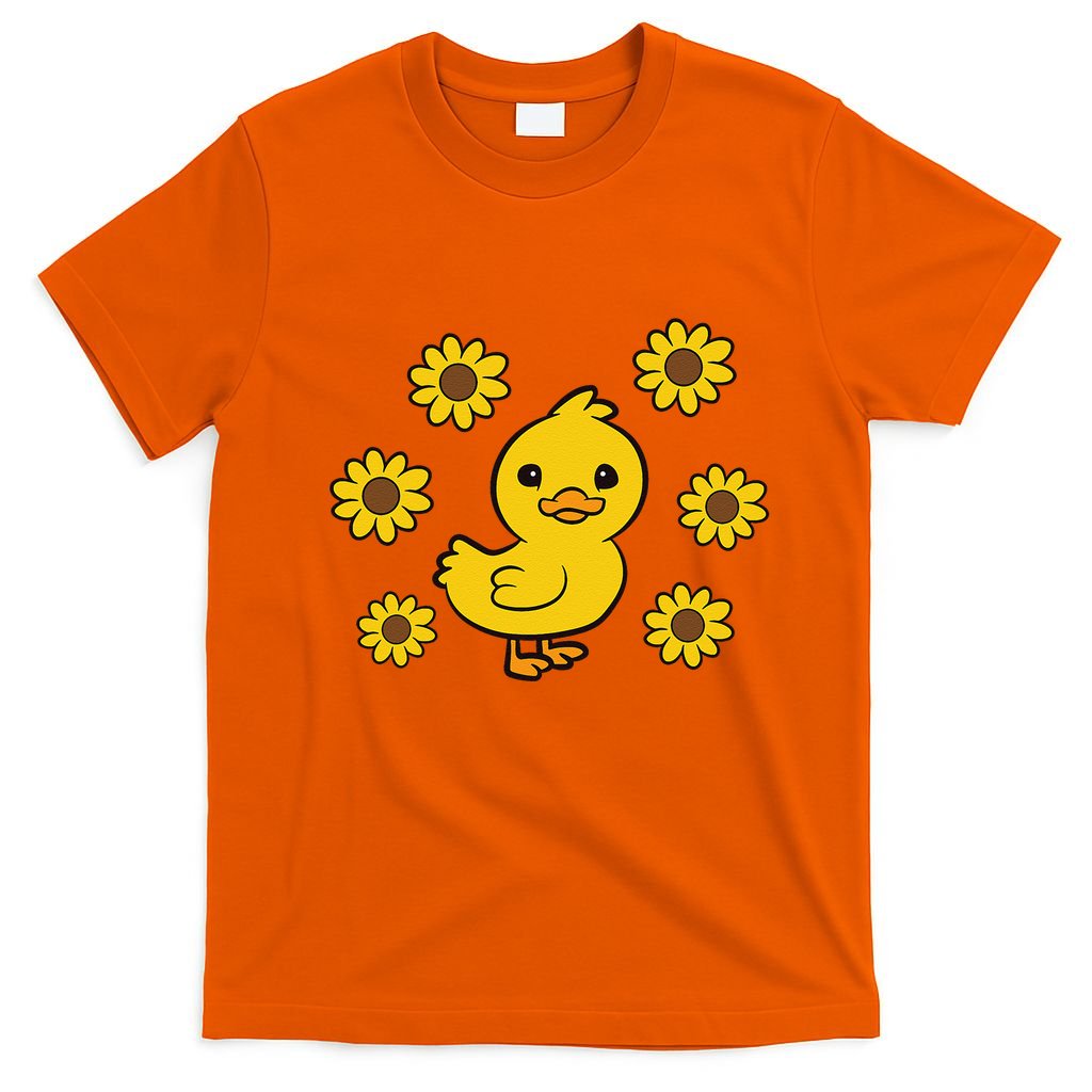 Cute Duck Summer Sunflower Kawaii Duck T-Shirt