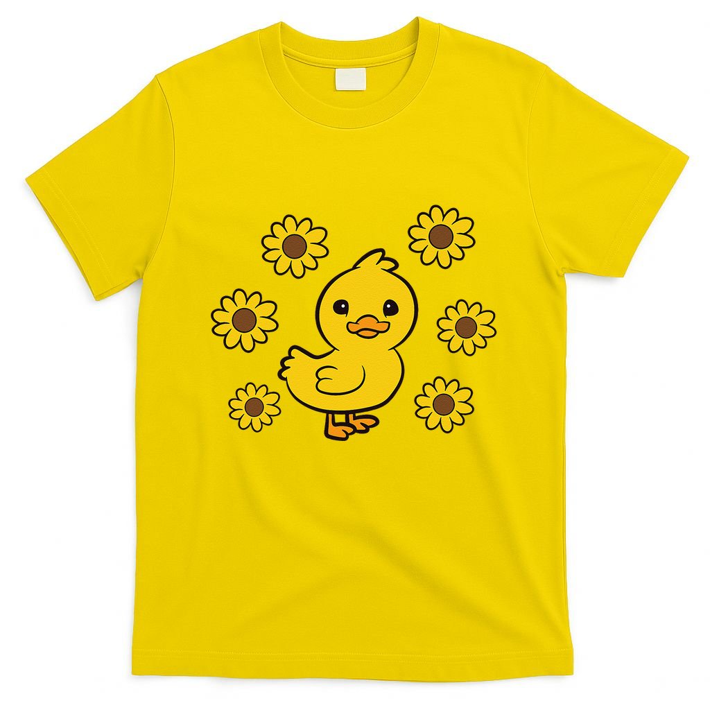 Cute Duck Summer Sunflower Kawaii Duck T-Shirt