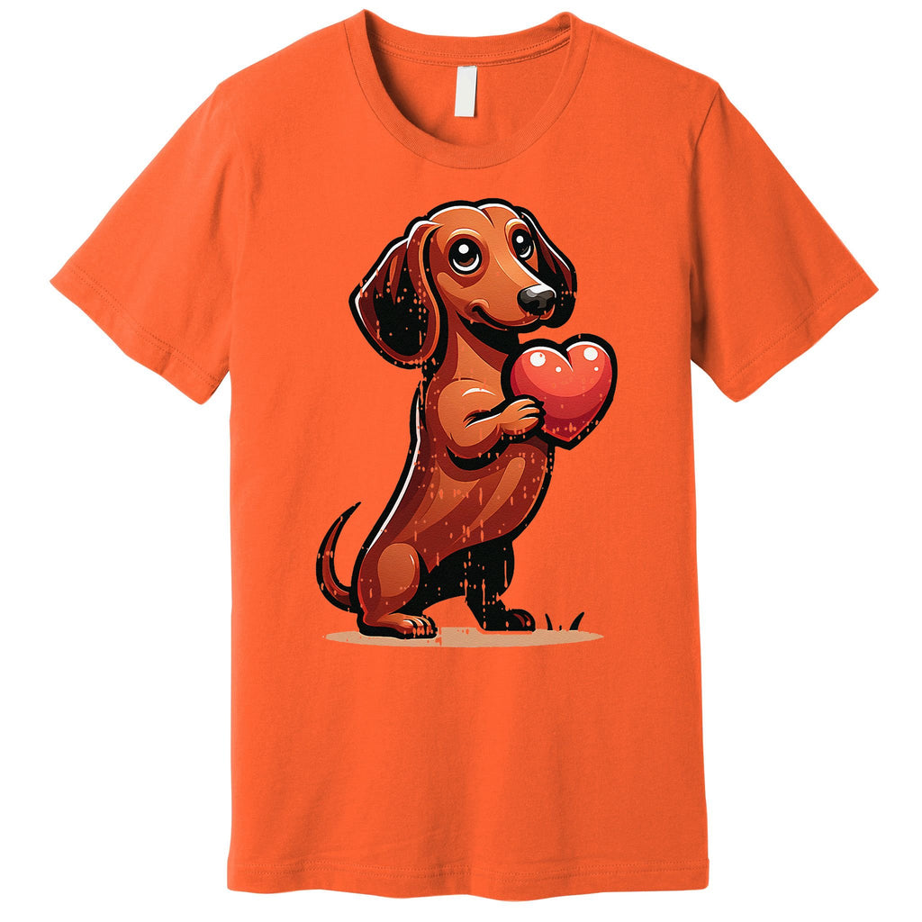 Cute Dachshund Valentines Day Heart Lover Dog Mom Dad Women Premium T-Shirt