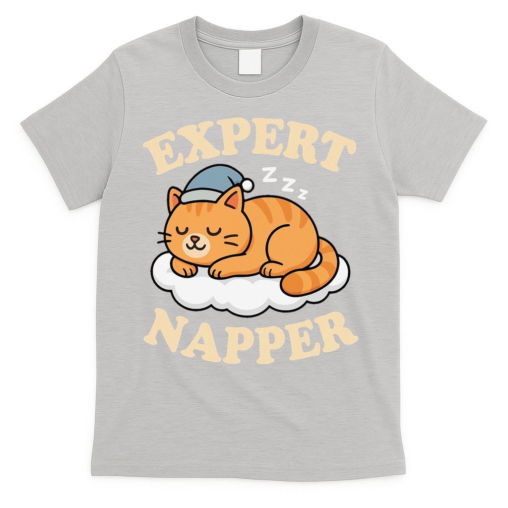 Cat Expert Napper Funny Kitty Sarcasm Humor Cat Saying T-Shirt