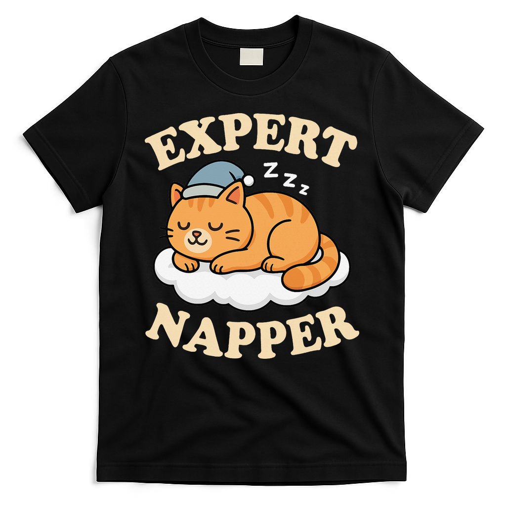 Cat Expert Napper Funny Kitty Sarcasm Humor Cat Saying T-Shirt