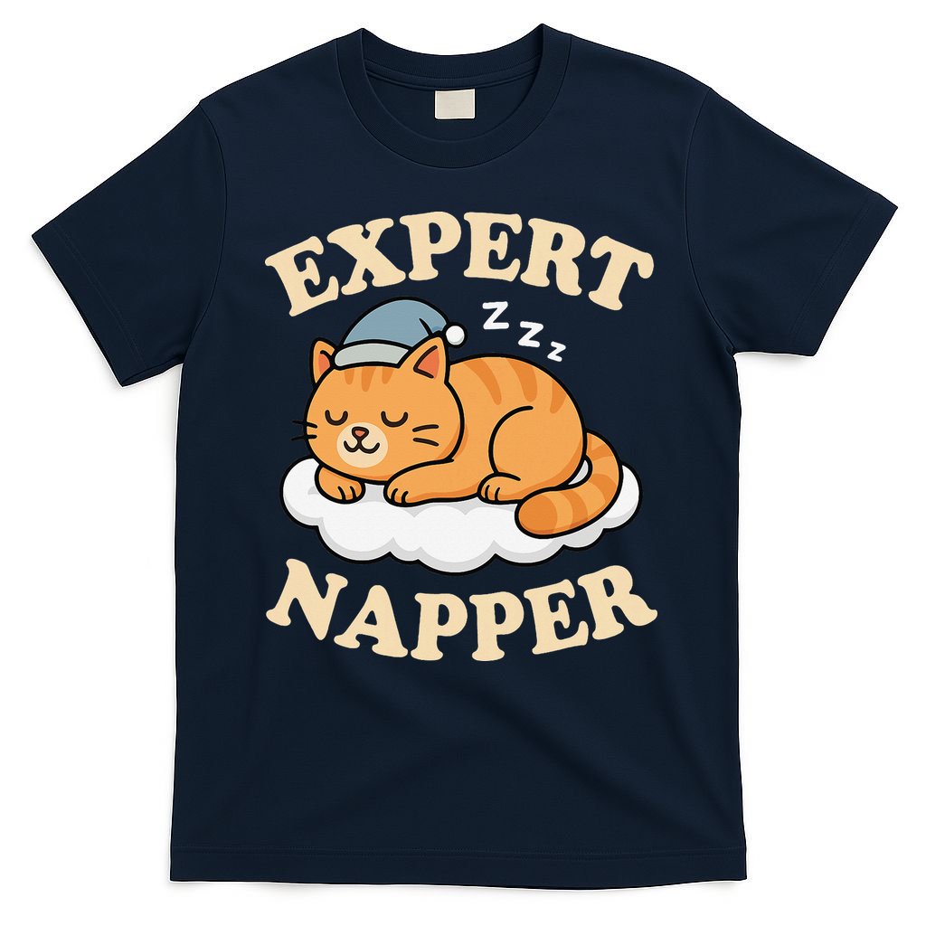 Cat Expert Napper Funny Kitty Sarcasm Humor Cat Saying T-Shirt