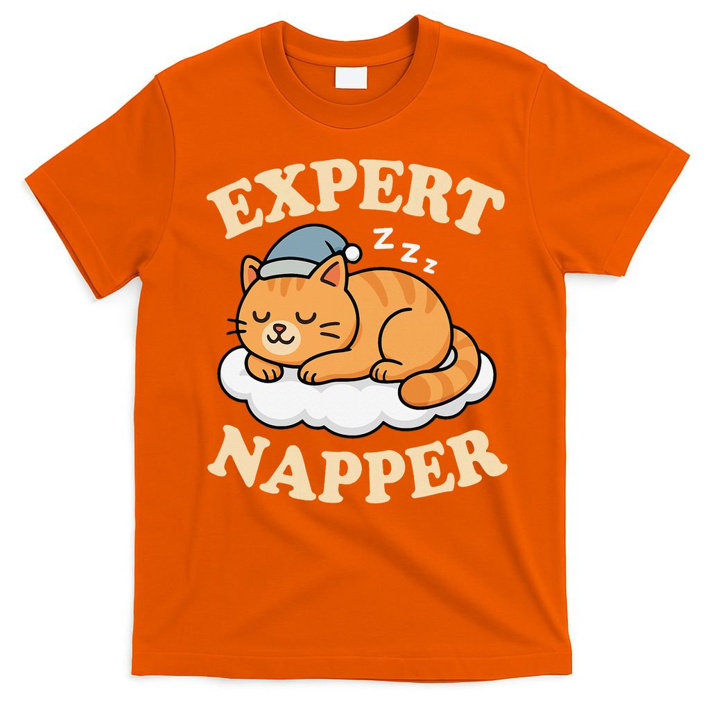 Cat Expert Napper Funny Kitty Sarcasm Humor Cat Saying T-Shirt