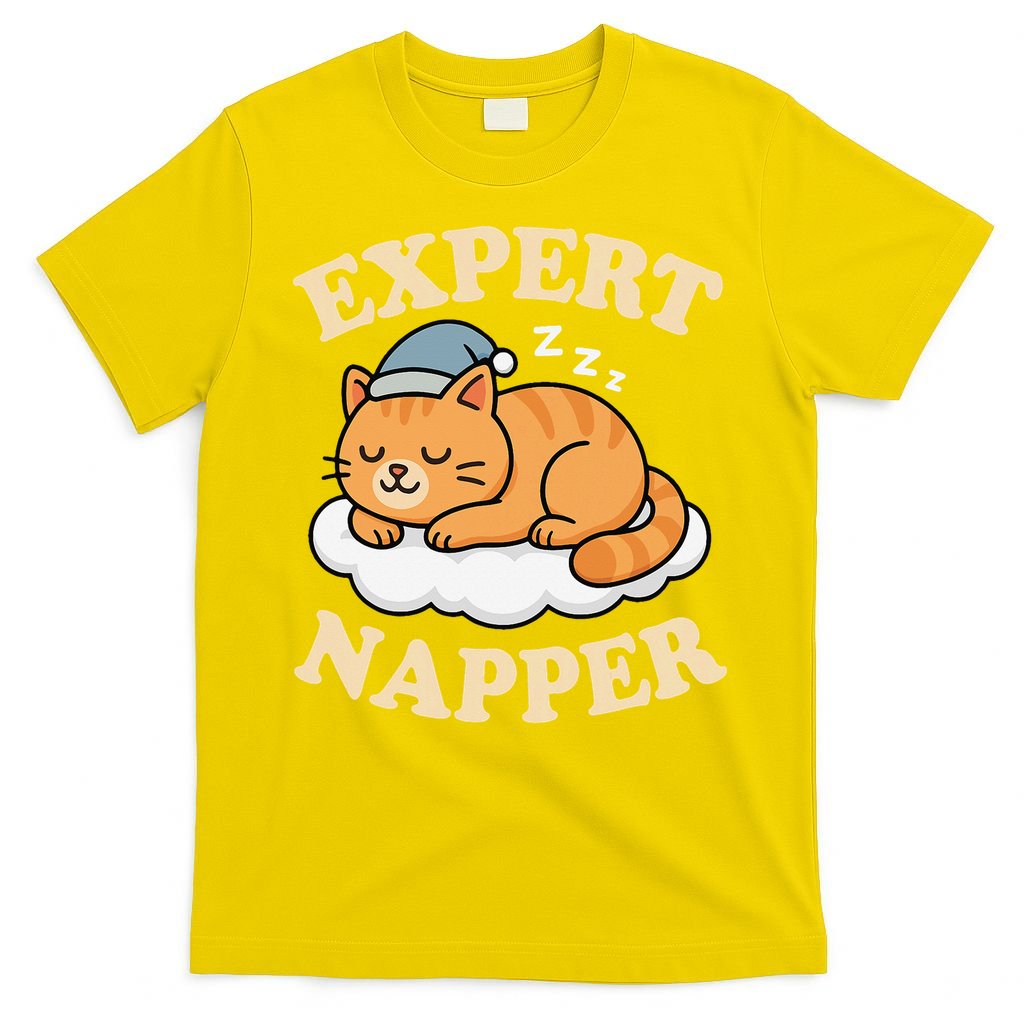 Cat Expert Napper Funny Kitty Sarcasm Humor Cat Saying T-Shirt