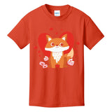 Cute Fox Animal Valentine Gift For Valentine Day Kids T-Shirt