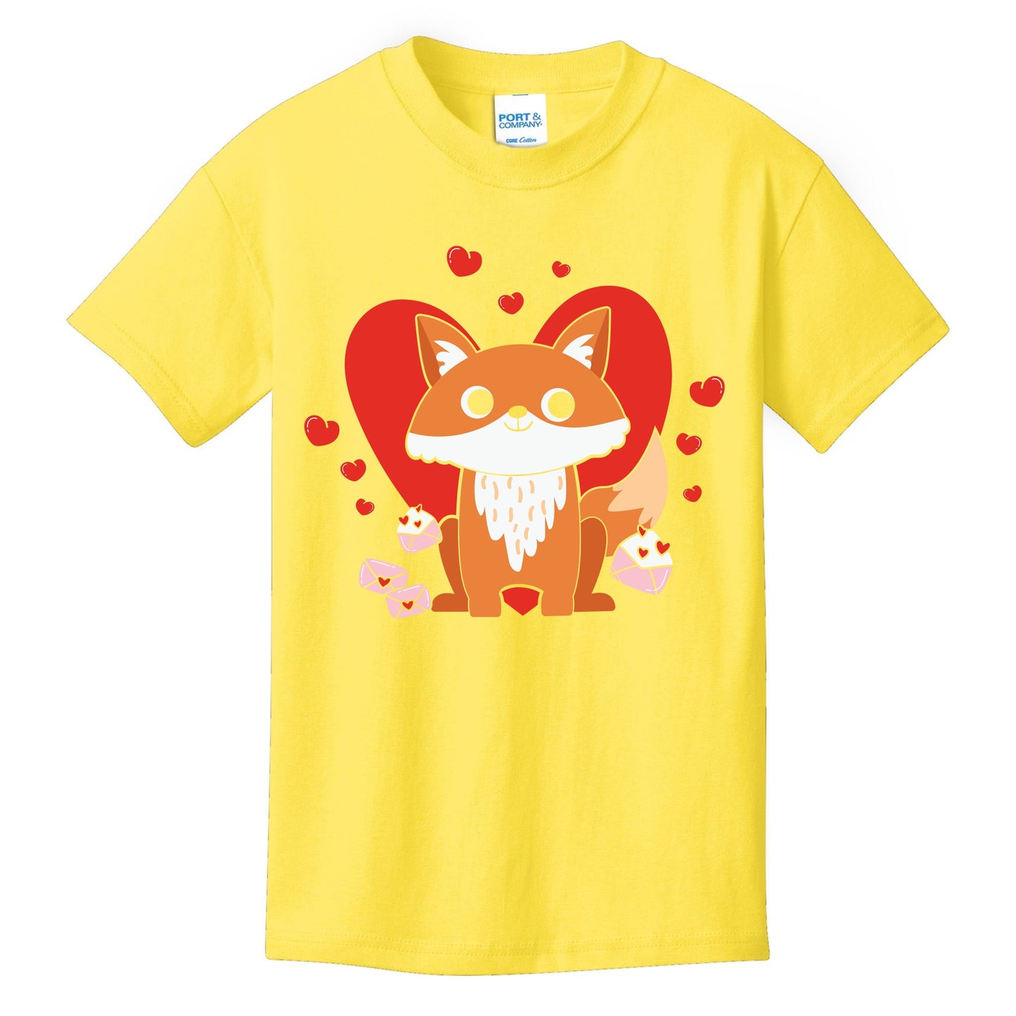 Cute Fox Animal Valentine Gift For Valentine Day Kids T-Shirt