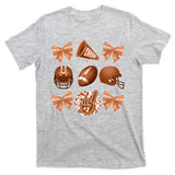 Cute Football Cheer Fan Lover Ribbon Bow Coquette Style T-Shirt