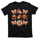 Cute Football Cheer Fan Lover Ribbon Bow Coquette Style T-Shirt