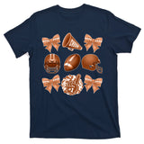 Cute Football Cheer Fan Lover Ribbon Bow Coquette Style T-Shirt