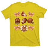 Cute Football Cheer Fan Lover Ribbon Bow Coquette Style T-Shirt