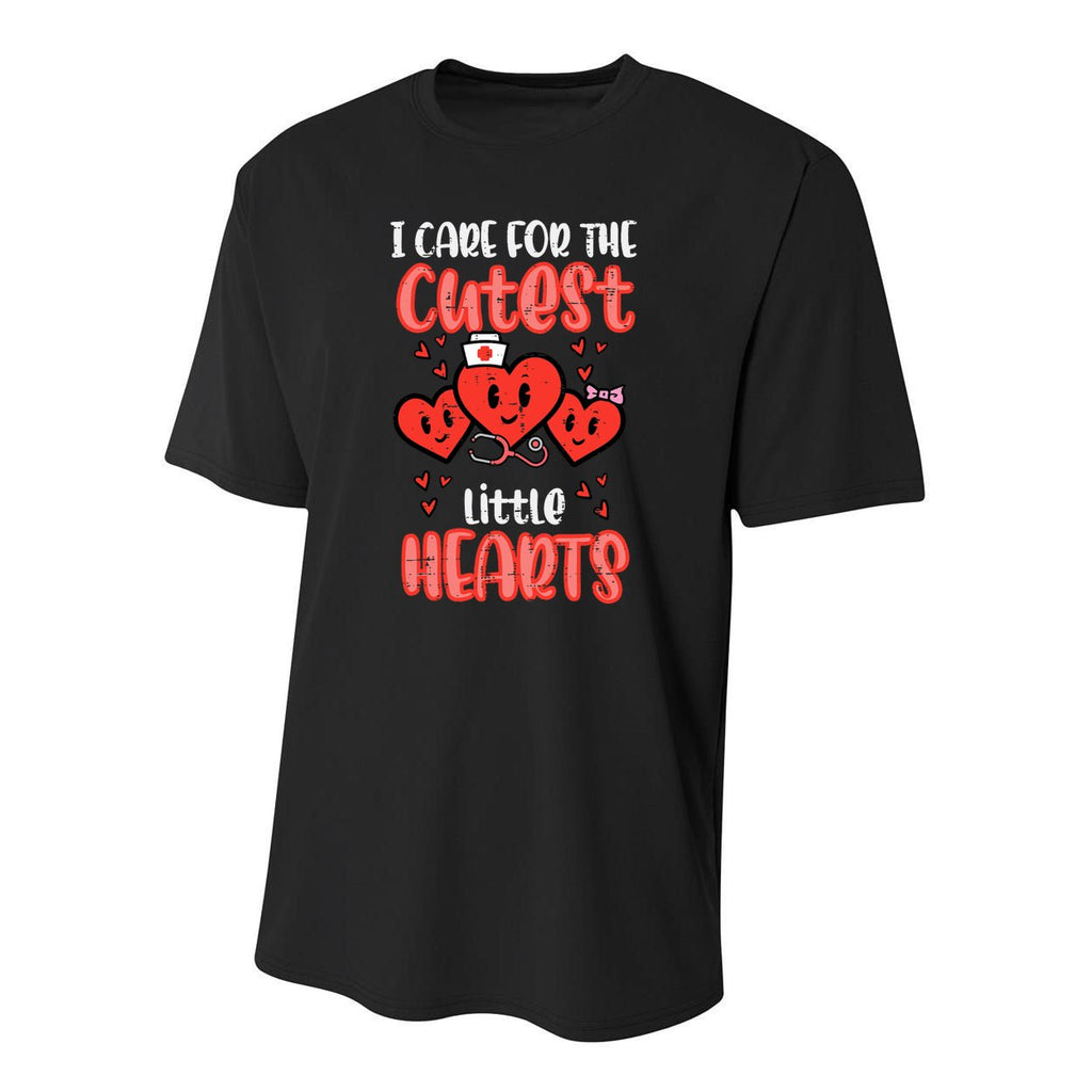 Care For Cutest Little Hearts Nurse Valentines Day Nursing Youth Performance Sprint T-Shirt