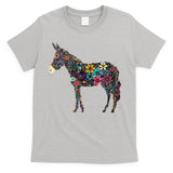 Cute Flower Donkey On Summer Floral Donkey T-Shirt