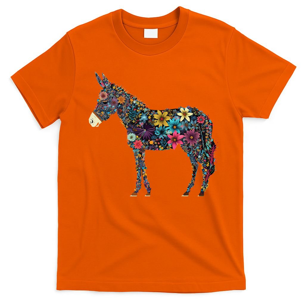 Cute Flower Donkey On Summer Floral Donkey T-Shirt
