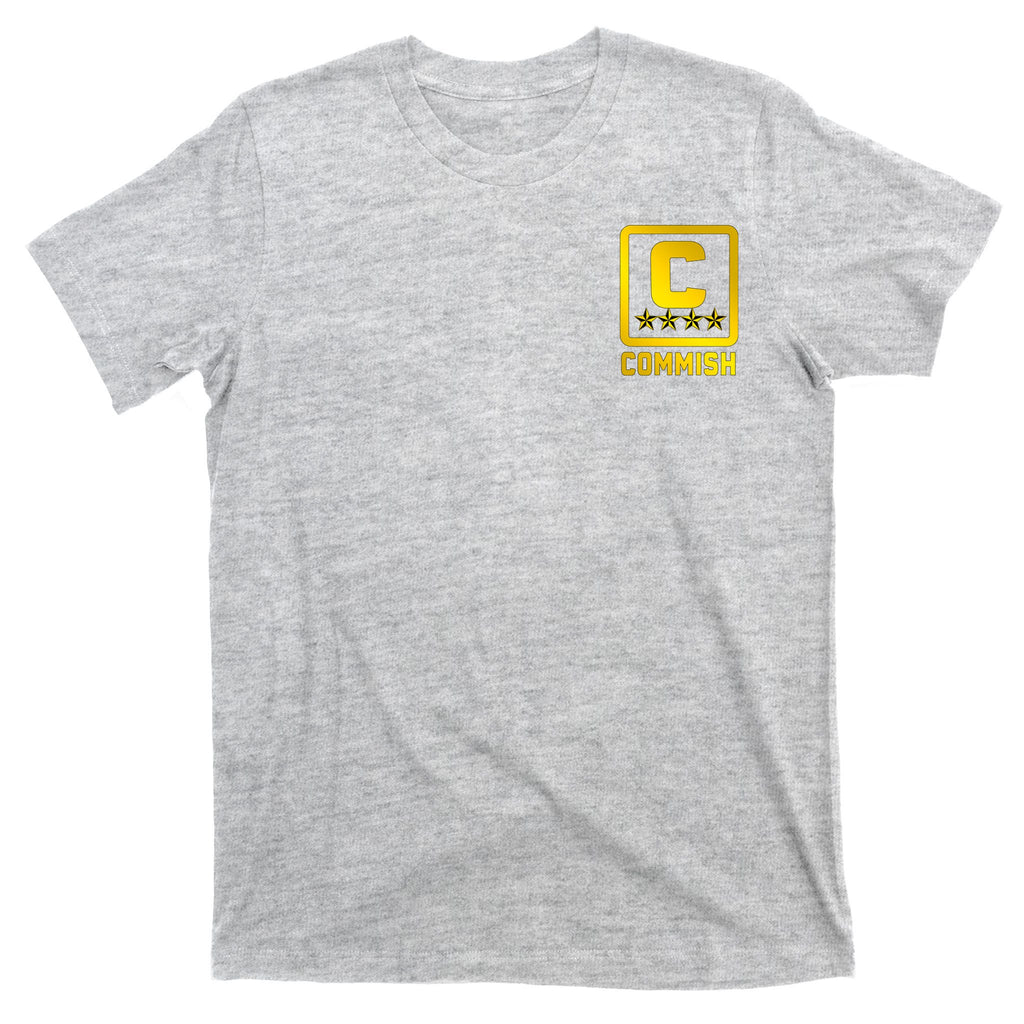 Commish Fantasy Football Logo Back And Front Pocket Logo T-Shirt