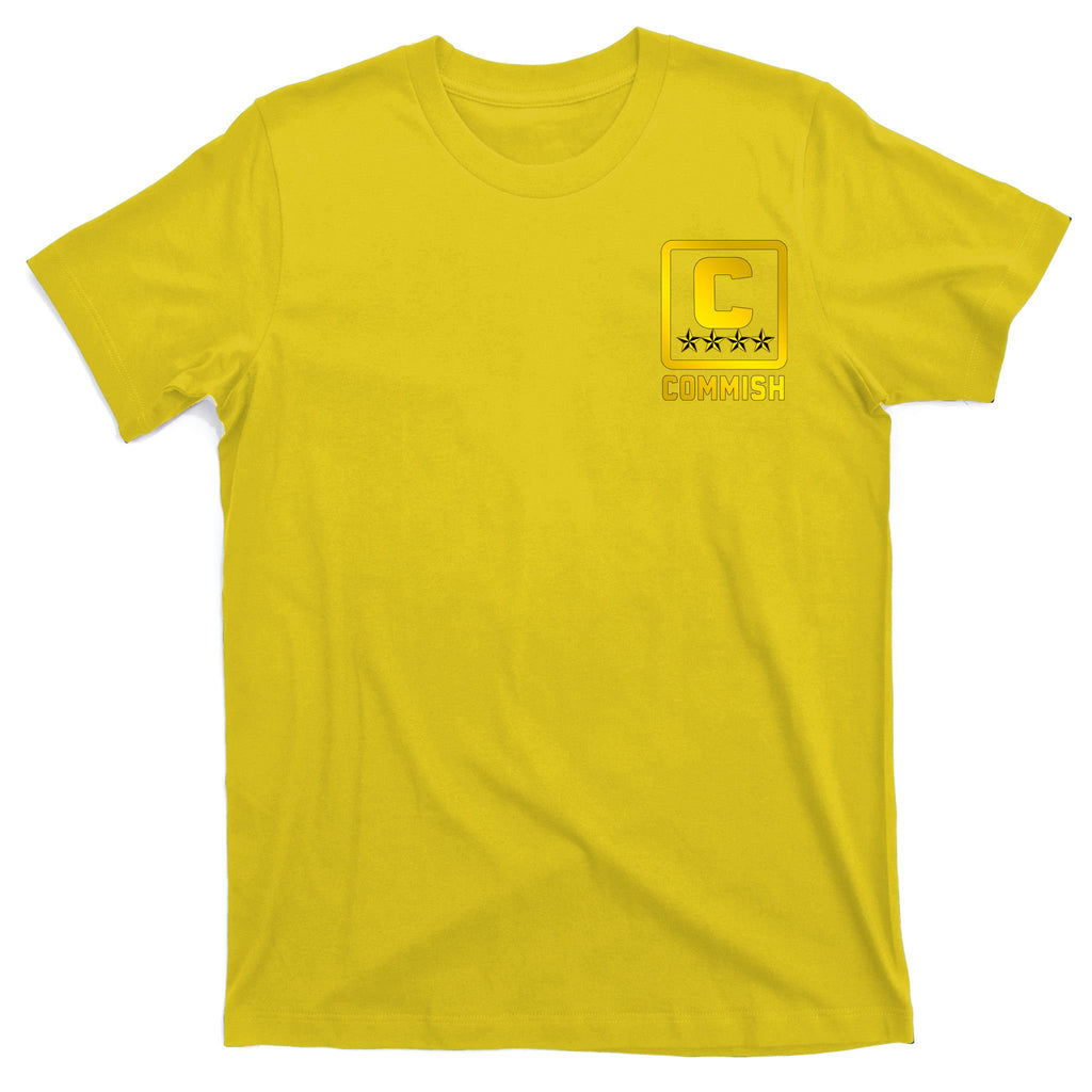 Commish Fantasy Football Logo Back And Front Pocket Logo T-Shirt