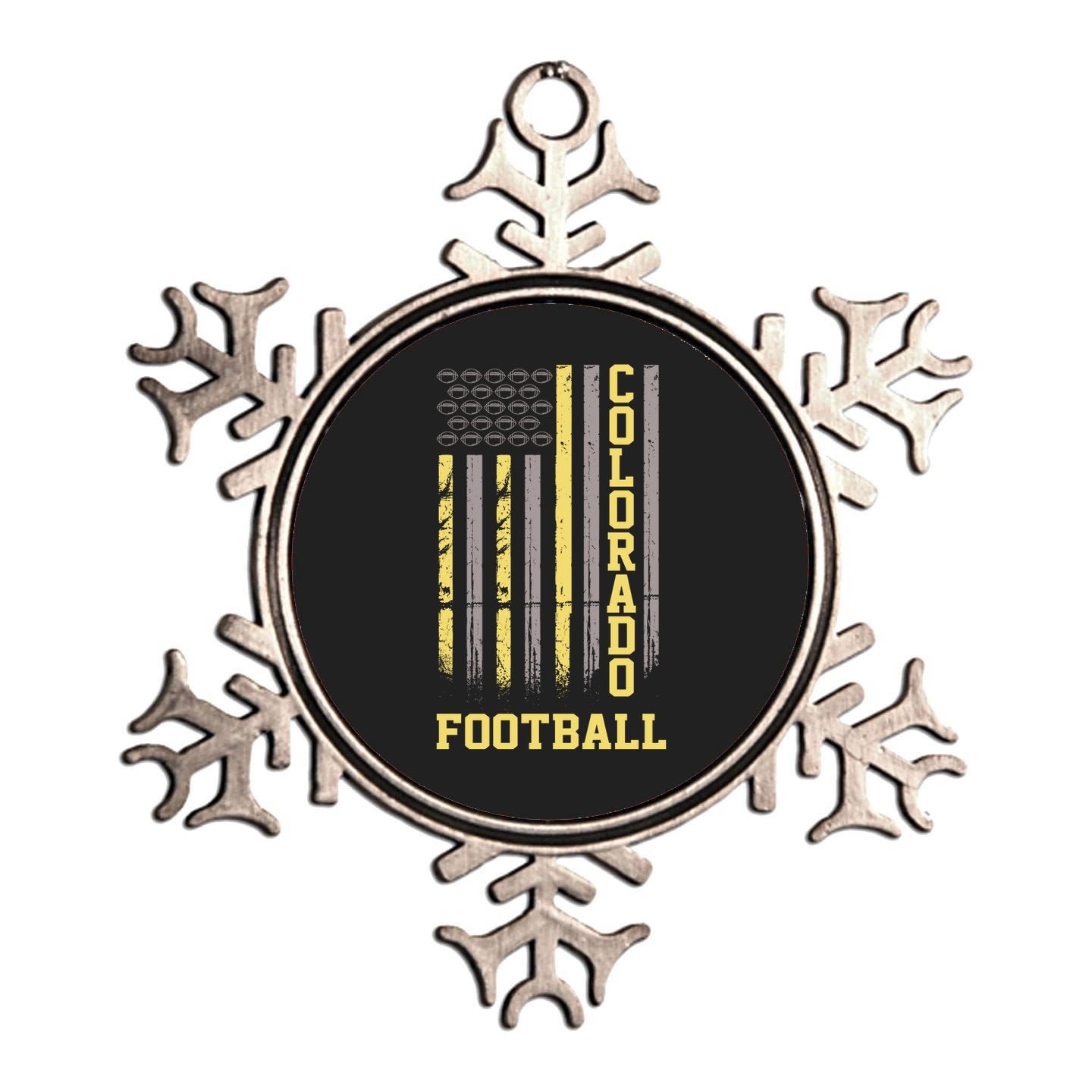 Colorado Football Fan American Flag Metallic Star Ornament