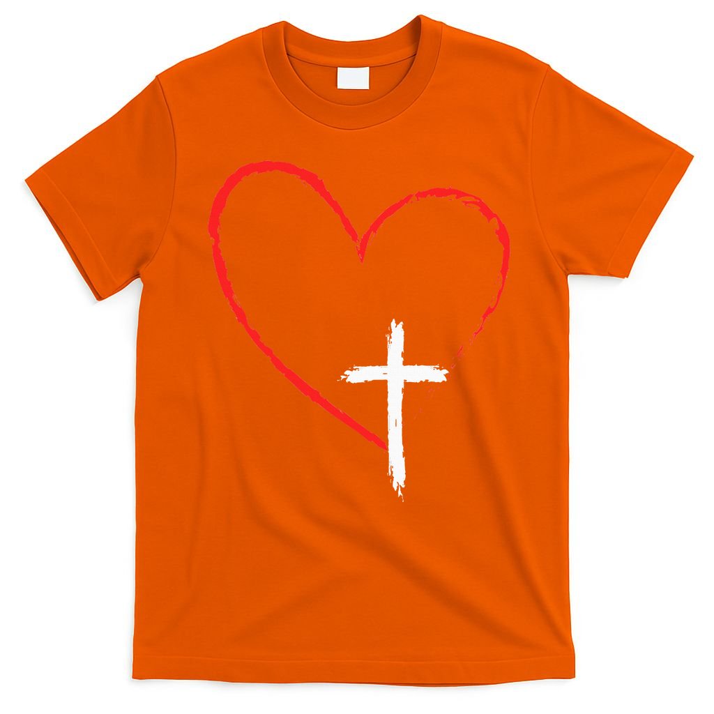 Christian Faith Love Heart Jesus God Cross T-Shirt