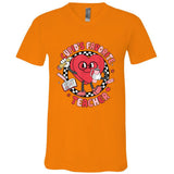Cupids Favorite Teacher Cute Heart Valentines Day V-Neck T-Shirt