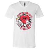 Cupids Favorite Teacher Cute Heart Valentines Day V-Neck T-Shirt