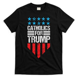 Catholics For Trump 2024: Retro Usa Flag Design T-Shirt