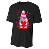 Cute Gnome Holding Hearts Couples ValentinesS Day Performance Sprint T-Shirt