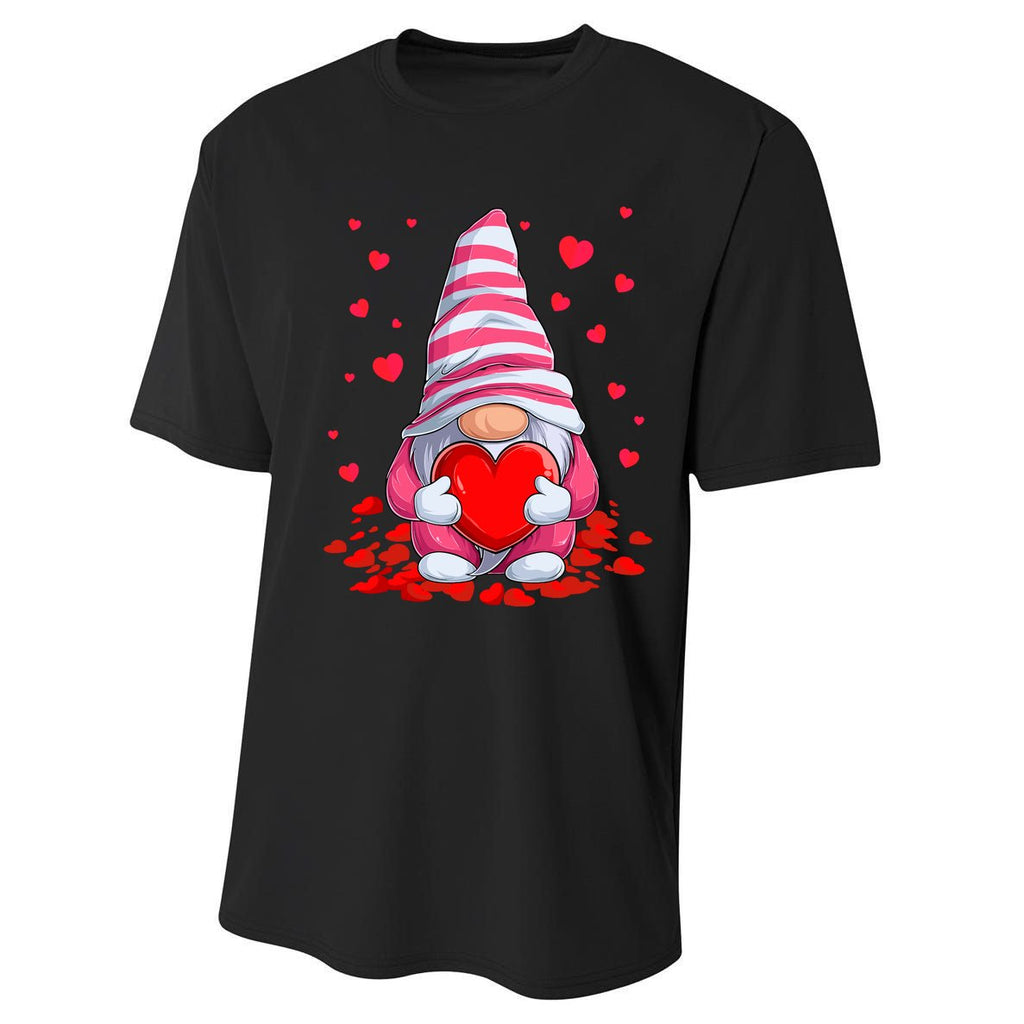 Cute Gnome Holding Hearts Couples ValentinesS Day Performance Sprint T-Shirt