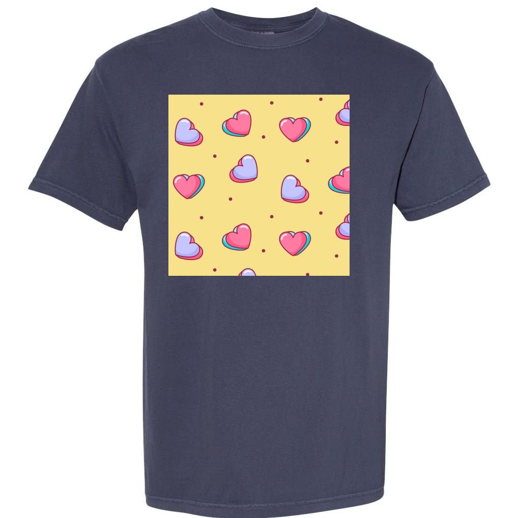 Candy Hearts Cute Valentine's Day Garment-Dyed Heavyweight T-Shirt