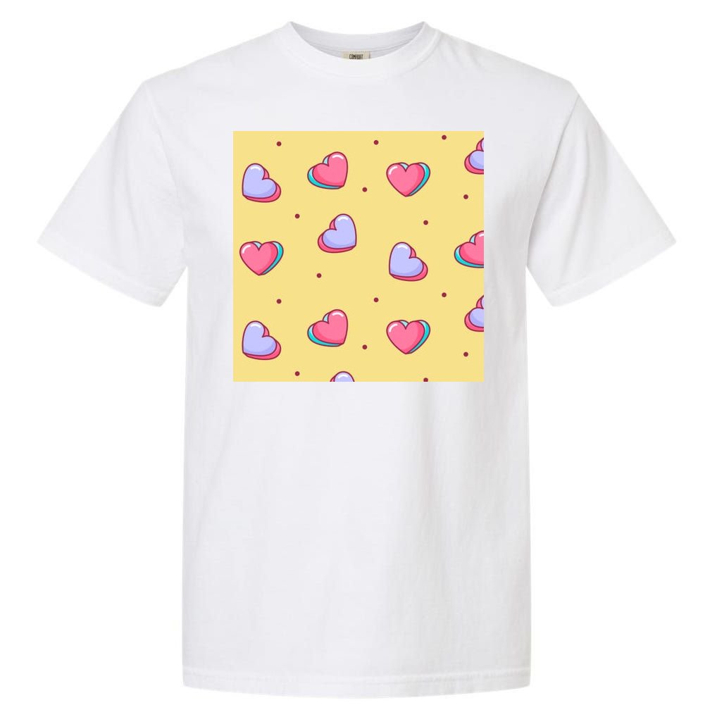Candy Hearts Cute Valentine's Day Garment-Dyed Heavyweight T-Shirt
