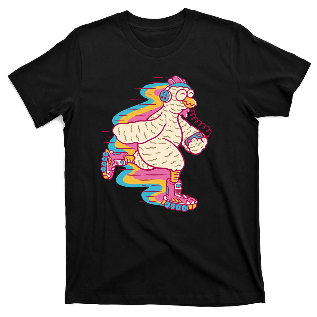 Chicken Roller Skating T-Shirt
