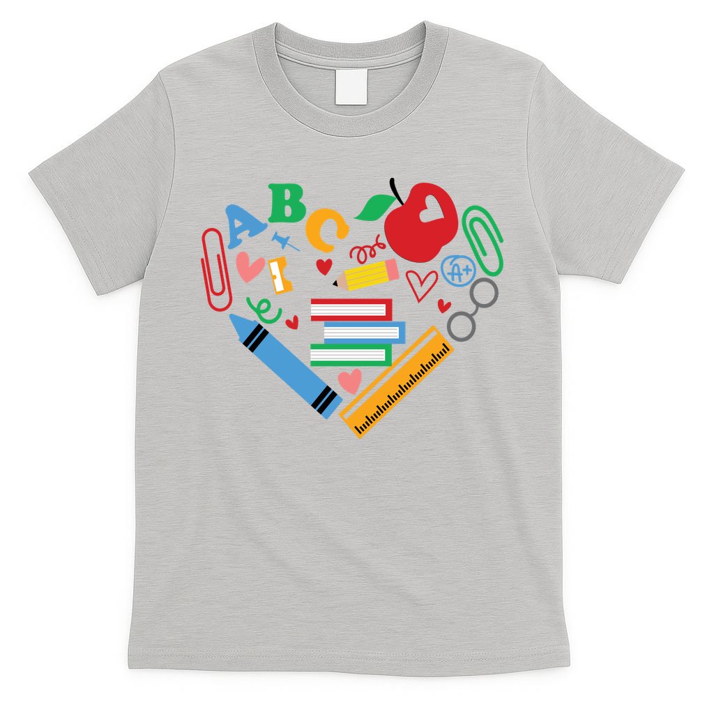Cute Heart Love Back To School Supplies T-Shirt