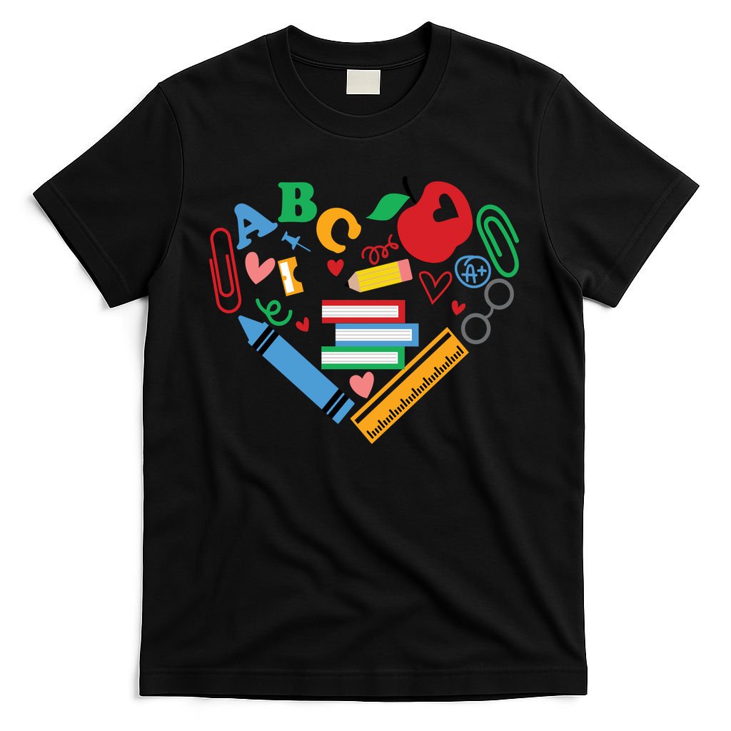 Cute Heart Love Back To School Supplies T-Shirt