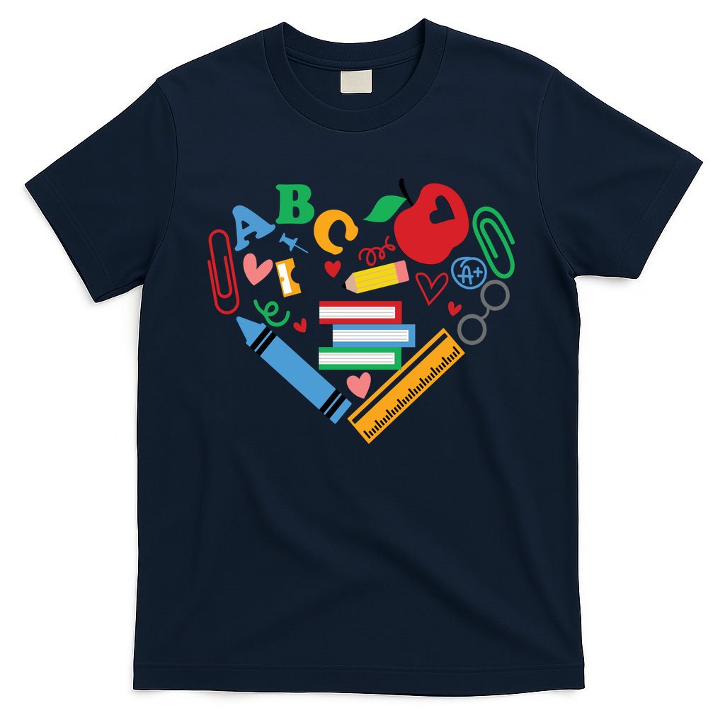 Cute Heart Love Back To School Supplies T-Shirt