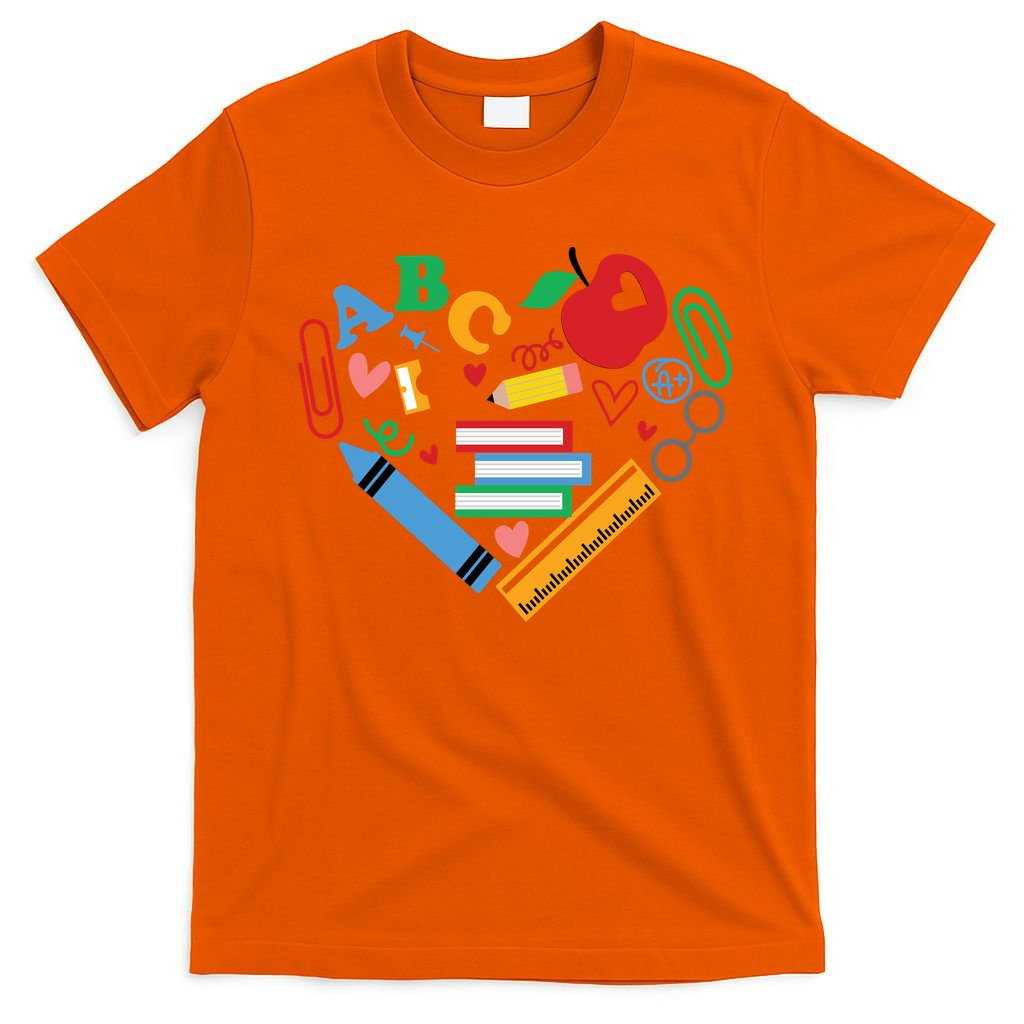 Cute Heart Love Back To School Supplies T-Shirt