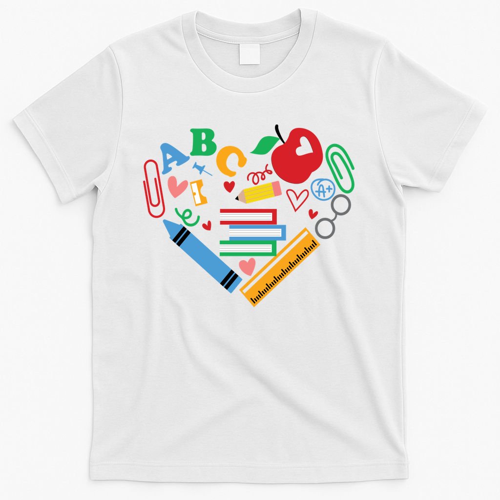 Cute Heart Love Back To School Supplies T-Shirt