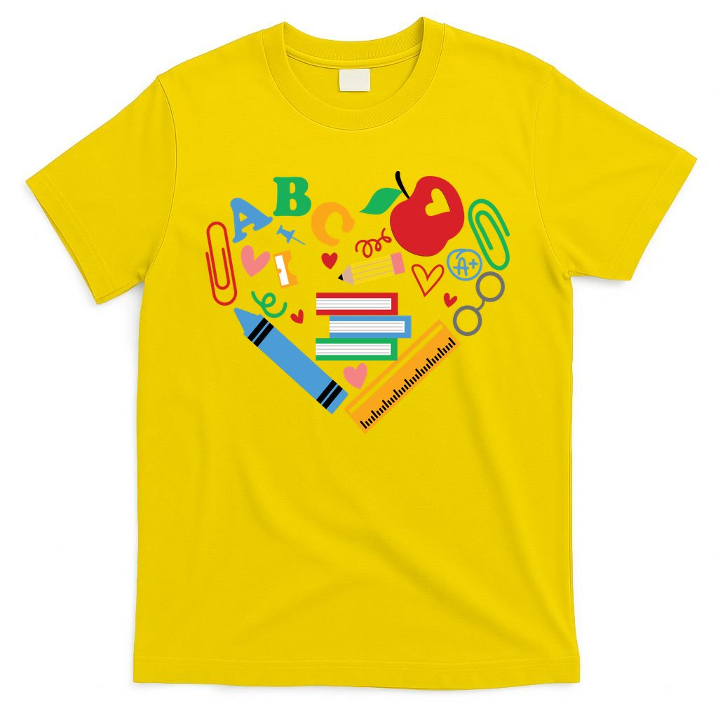 Cute Heart Love Back To School Supplies T-Shirt