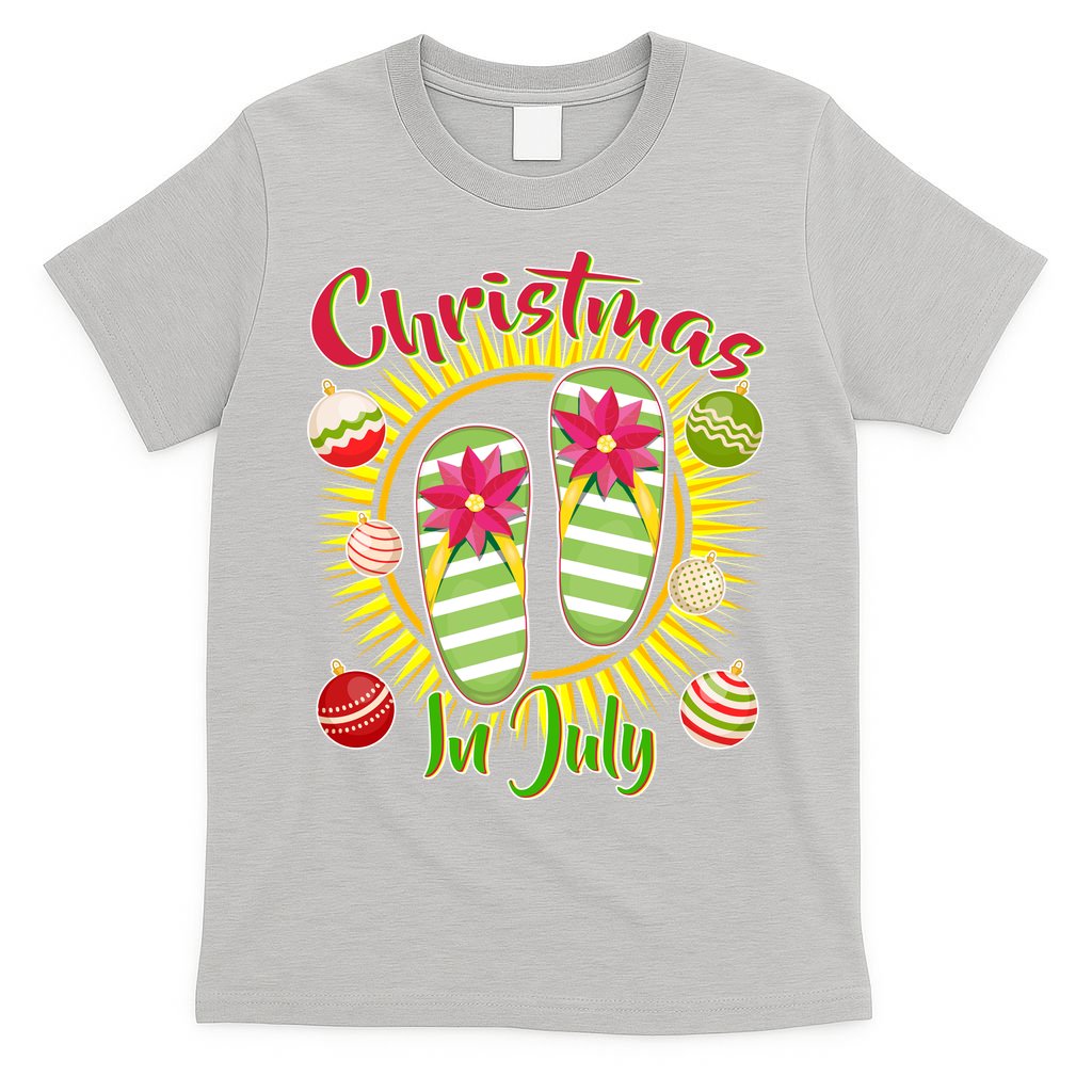 Christmas In July Summer Flip Flops T-Shirt