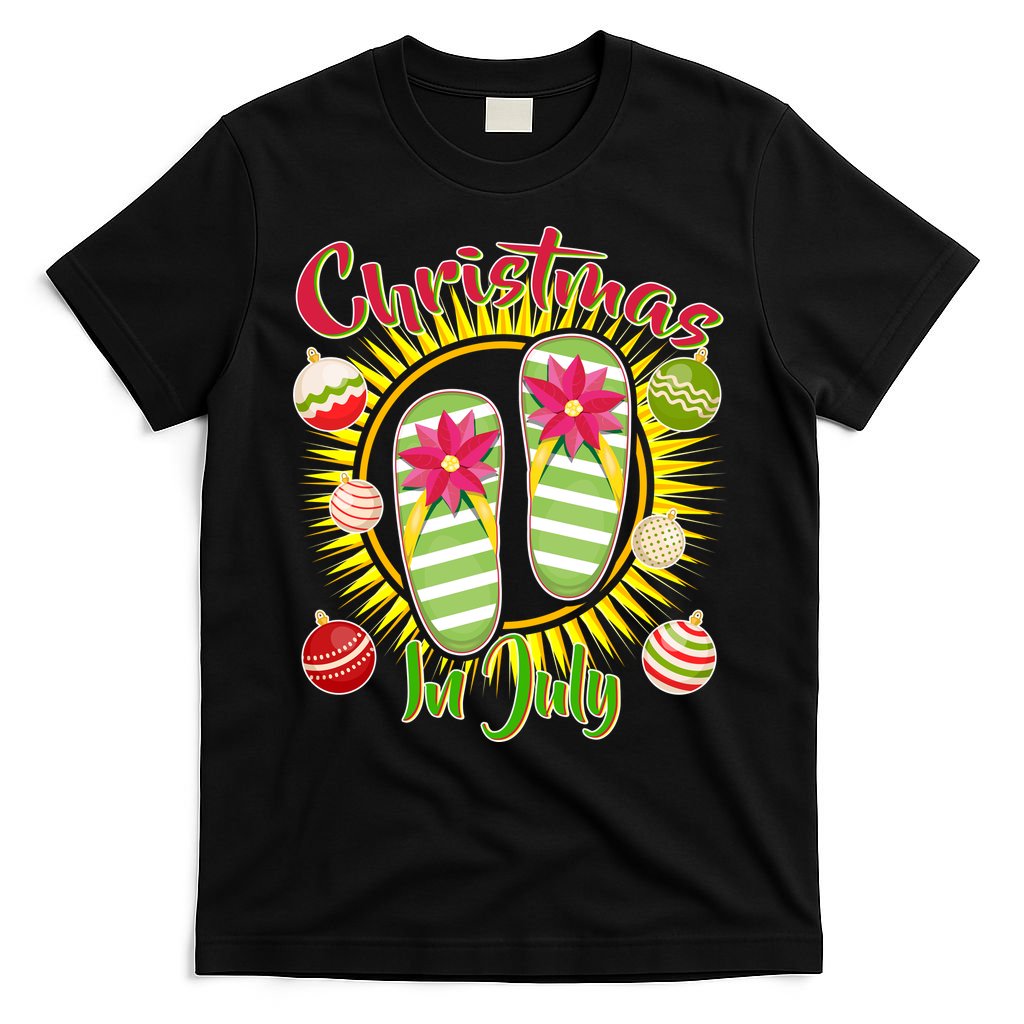 Christmas In July Summer Flip Flops T-Shirt