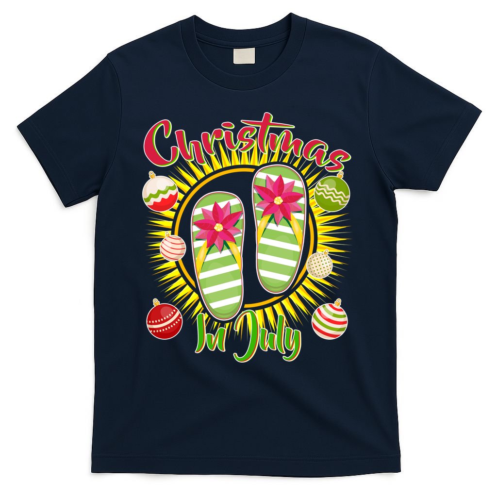 Christmas In July Summer Flip Flops T-Shirt