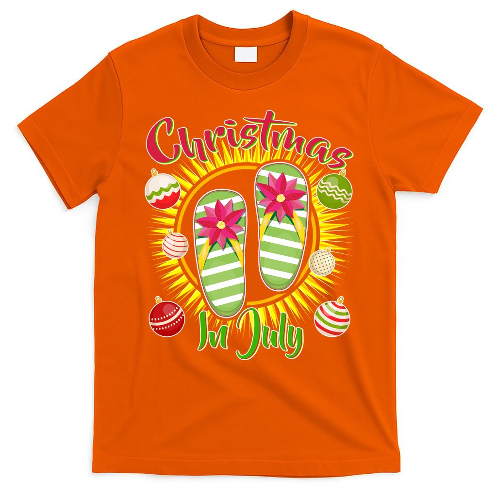 Christmas In July Summer Flip Flops T-Shirt
