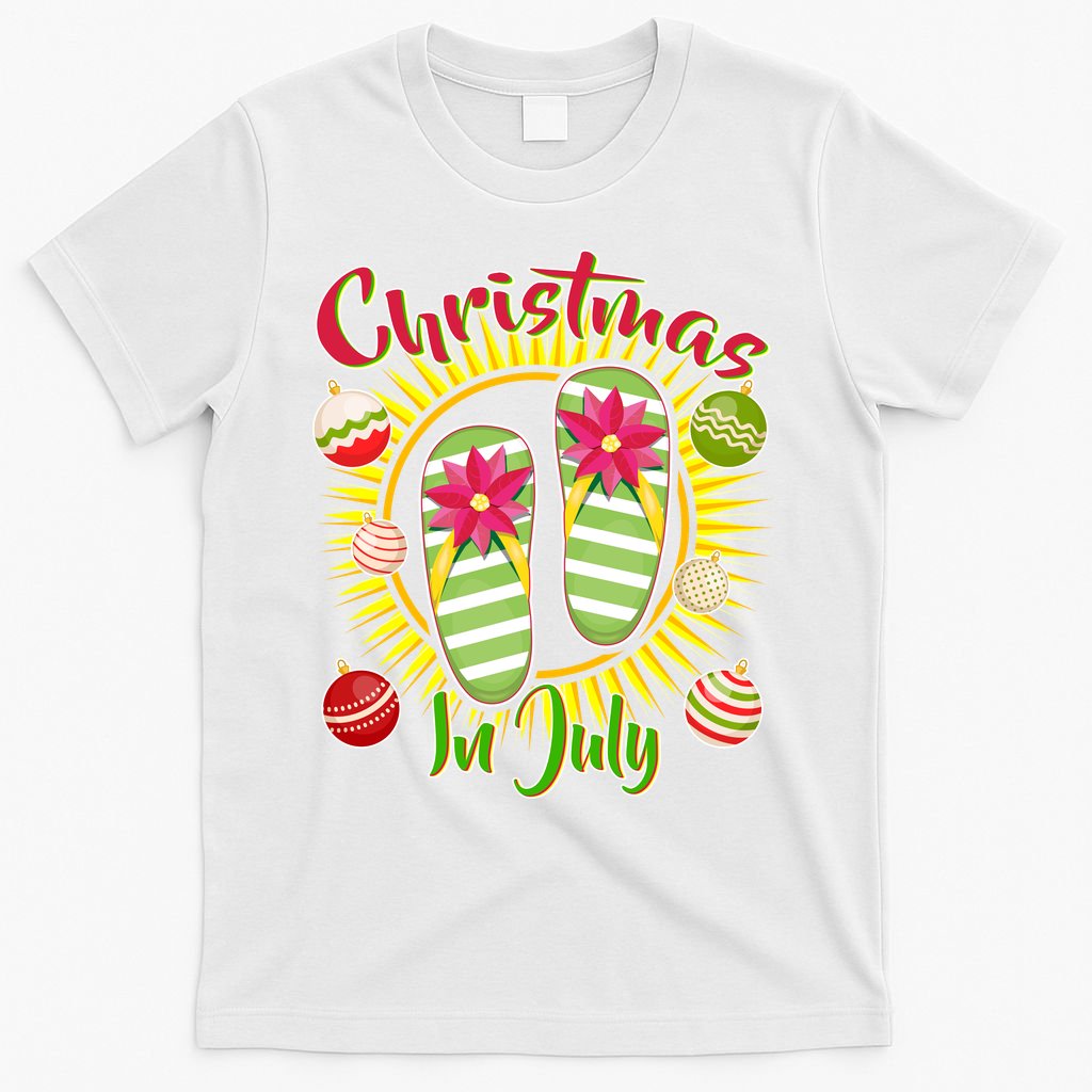Christmas In July Summer Flip Flops T-Shirt