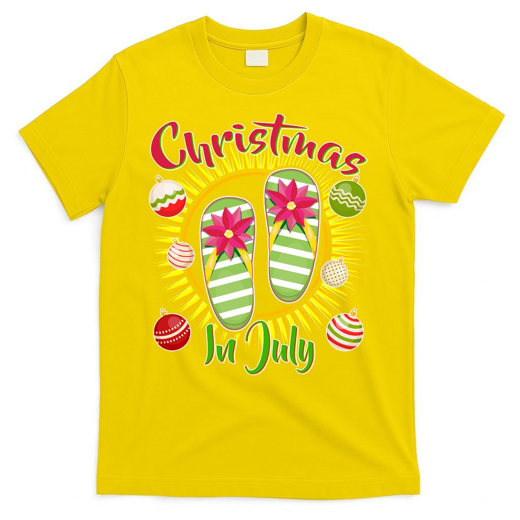 Christmas In July Summer Flip Flops T-Shirt
