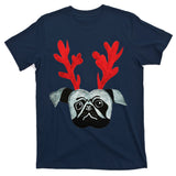 Christmas Pug Reindeer T-Shirt