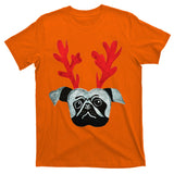 Christmas Pug Reindeer T-Shirt