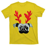 Christmas Pug Reindeer T-Shirt
