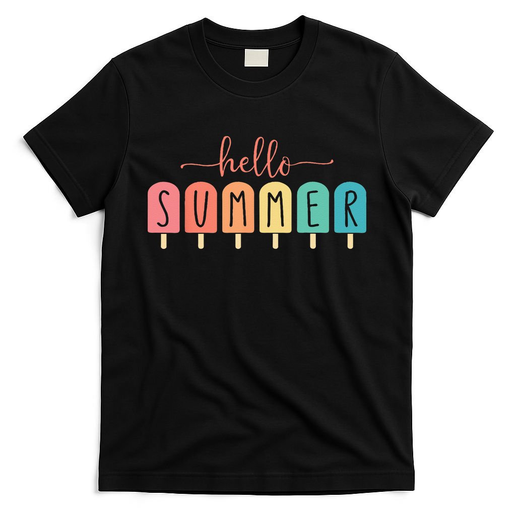 Colorful Hello Summer Popsicle Graphic T-Shirt