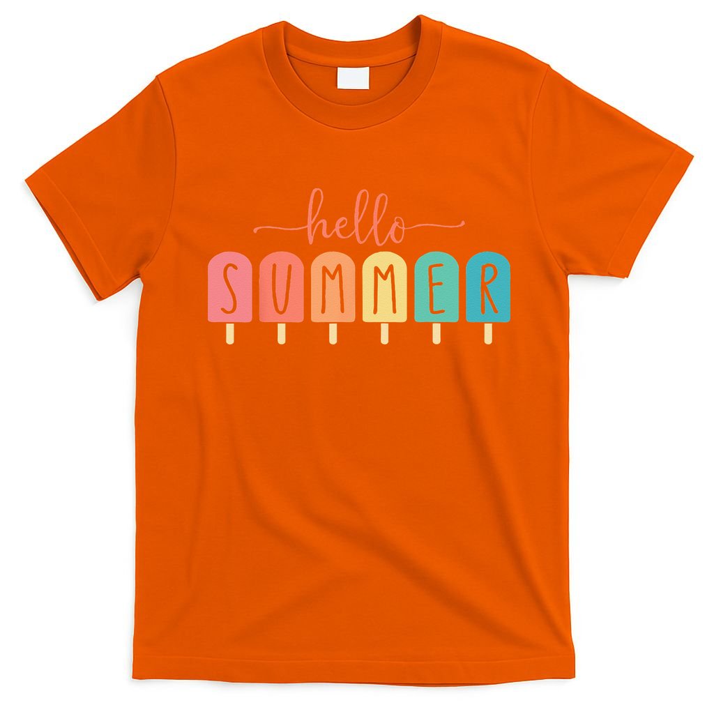 Colorful Hello Summer Popsicle Graphic T-Shirt