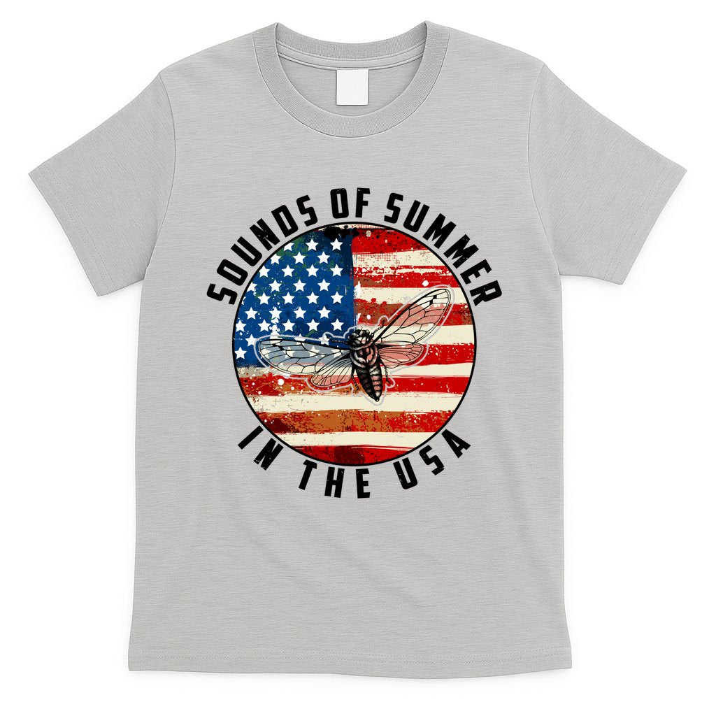 Cicadas Sounds Of Summer In The USA Flag T-Shirt
