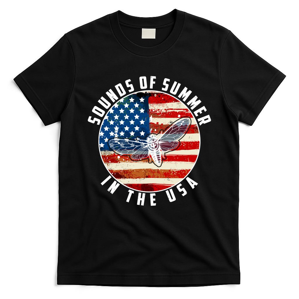 Cicadas Sounds Of Summer In The USA Flag T-Shirt