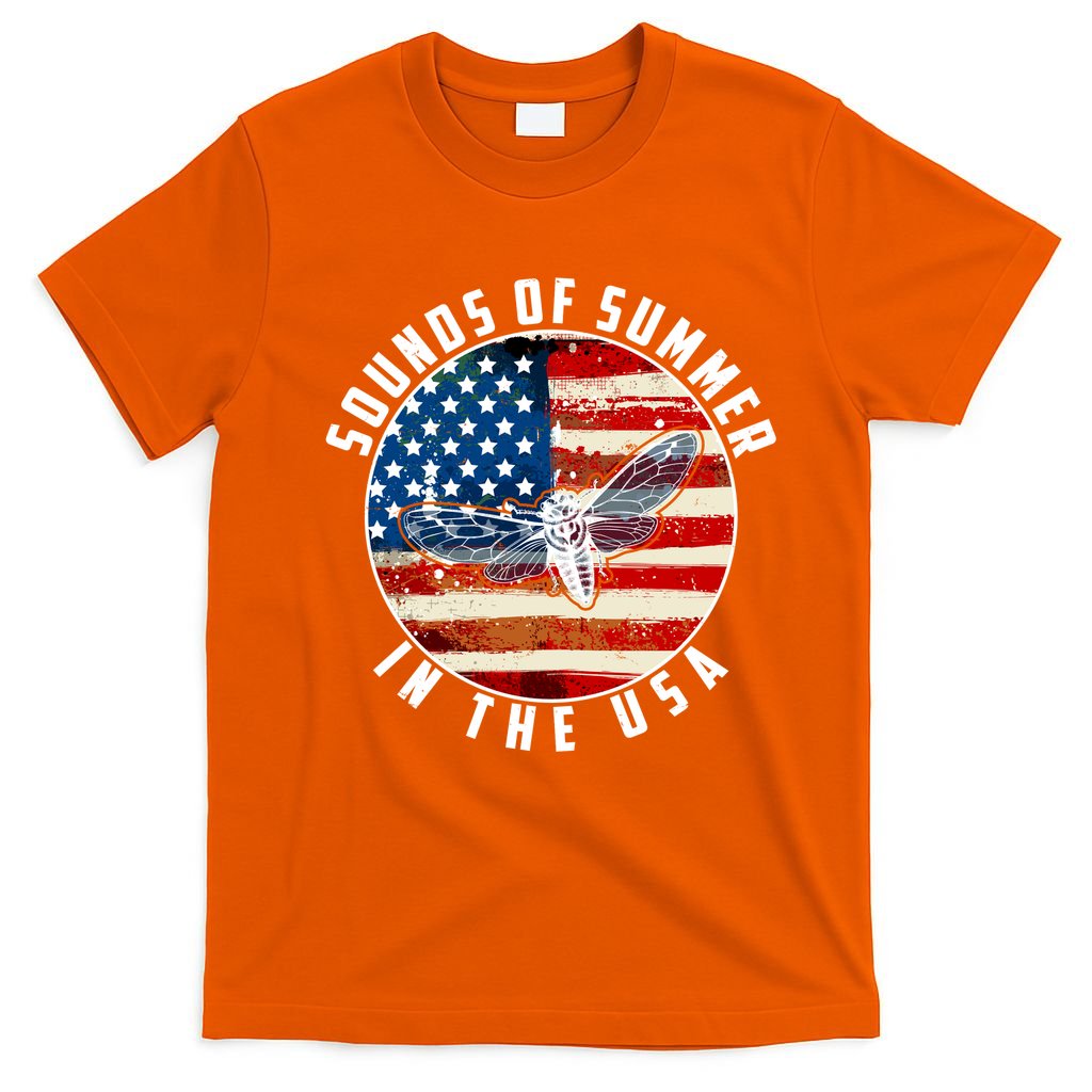 Cicadas Sounds Of Summer In The USA Flag T-Shirt