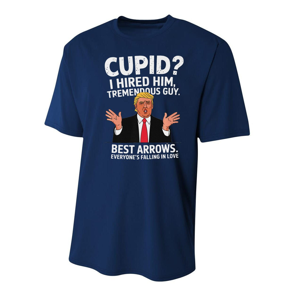 Cupid I Hired Him Tremendous Guy Best Arrows Trump Valentine Youth Performance Sprint T-Shirt